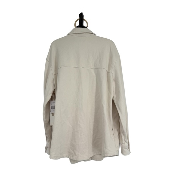 Good American Bone Neutral Fleece Shirt Jacket Shacket Size 3/4 US L/XL NEW - Picture 4 of 14